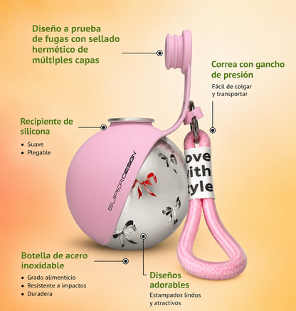 2-en-1 botella portatil
