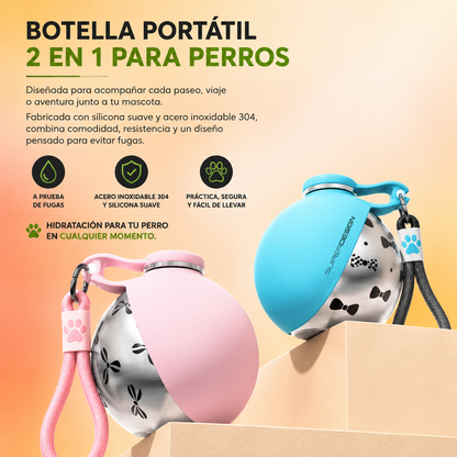 2-en-1 botella portatil